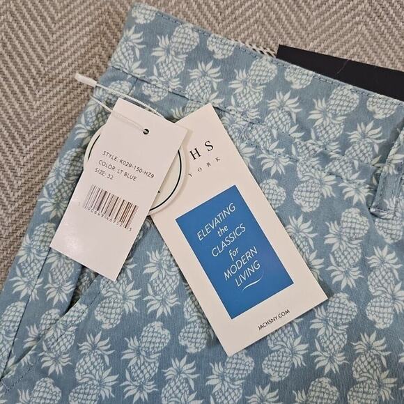 Jachs New York Bleeker Shorts Men's Size 32 / 9" Inseam Light Blue Pineapple - Picture 3 of 14